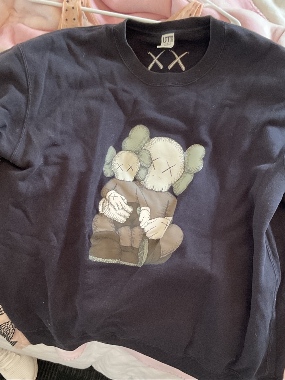 Uniqlo UT Black Crewneck Sweatshirt with White Embroidered XX